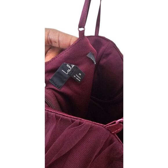 New Lulus Plum Purple Tulle Bustier Tiered Maxi Dress SZ S - Picture 10 of 11